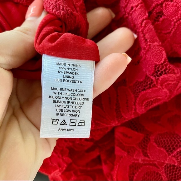 1. State Red Lace Romper/ Jumpsuit Long Sleeve - Picture 7 of 7